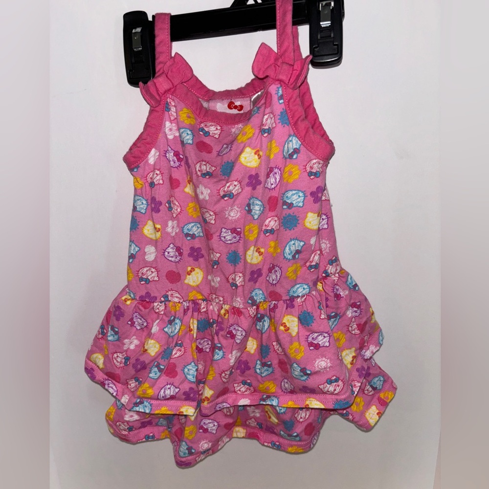 Hello Kitty Pink Crayon Coloring Pattern Sun Dress Baby Size 24m